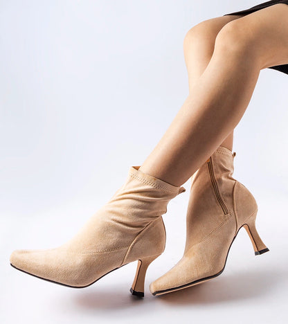 3-Bežové kotníčkové boty na nízkém podpatku Lucerne-3