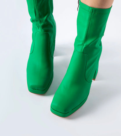 2-Zelené matné kotníčkové boty na vysokém podpatku Isauro-2