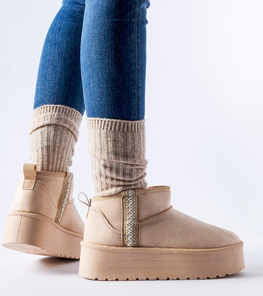 2-Béžové sněhule na platformě Dennison-2