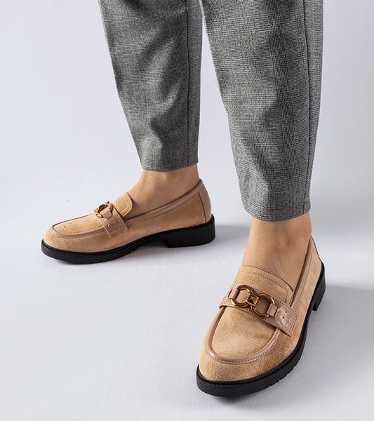 1-Bežové mokasíny se sponkou Seggiano-1