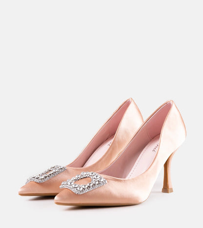 5-Bežové podpatky s hedvábným dokončením a zirkony Clemente-5