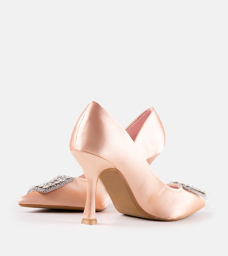 6-Bežové podpatky s hedvábným dokončením a zirkony Clemente-6