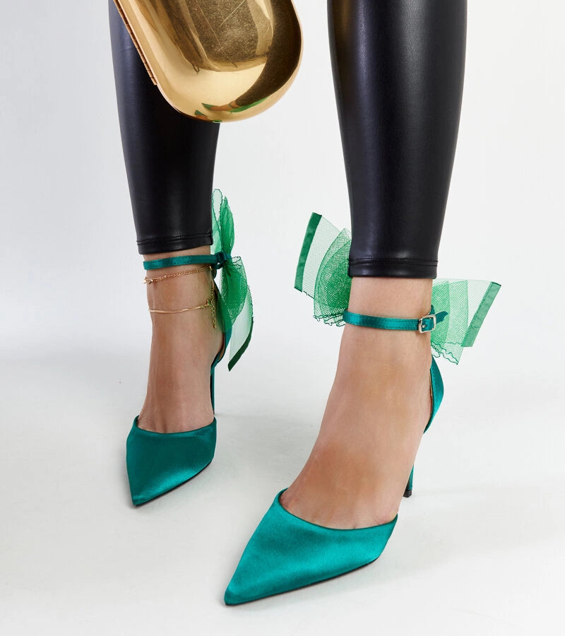 2-Zelené podpatky s mašlí od Ilaysa-2