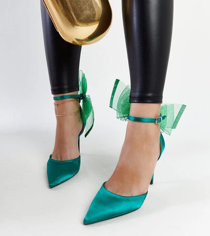2-Zelené podpatky s mašlí od Ilaysa-2