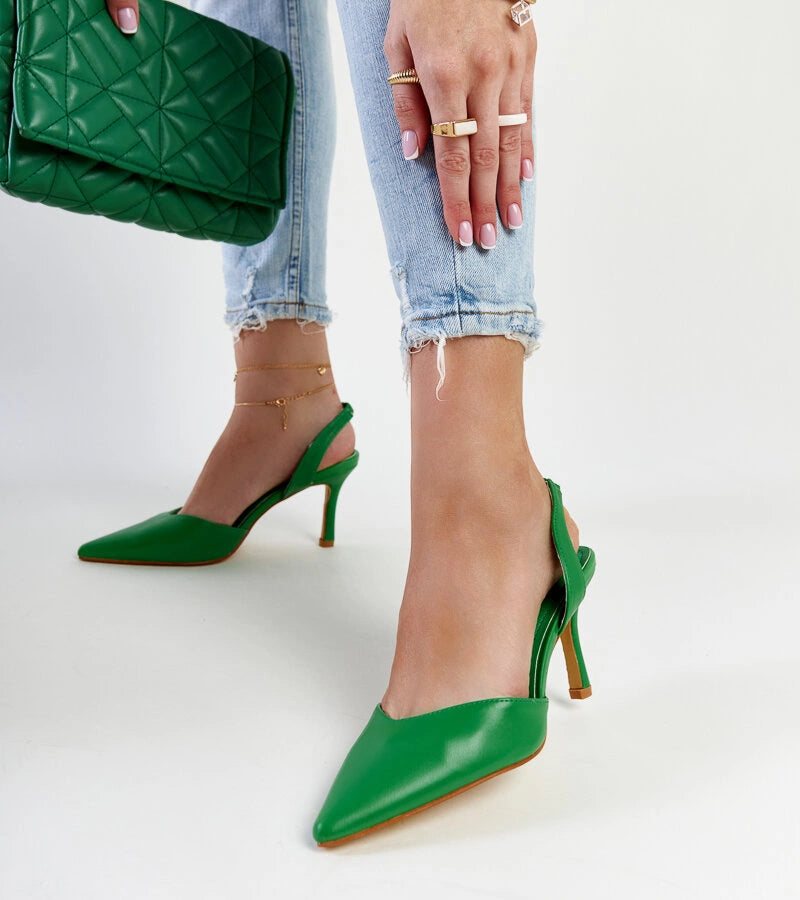 3-Zelené podpatky s otevřenou patou Fontanile-3