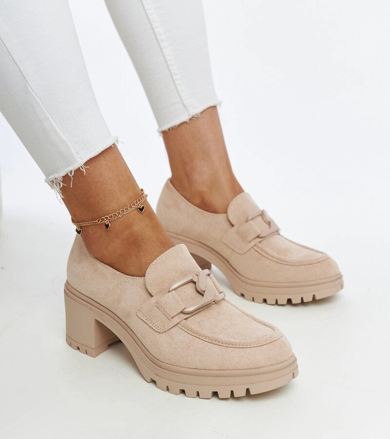 1-Bežové polobotky s koženou vložkou Vinceza-1