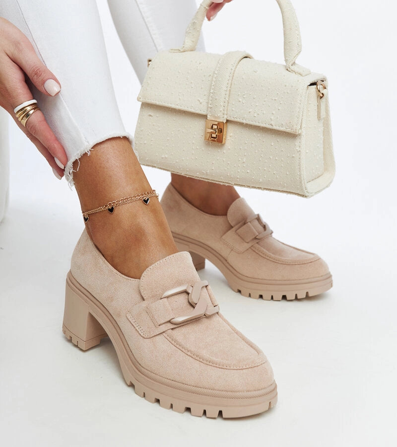 2-Bežové polobotky s koženou vložkou Vinceza-2