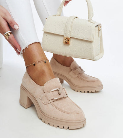 2-Bežové polobotky s koženou vložkou Vinceza-2