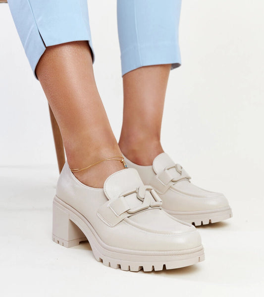 1-Bežové polobotky s koženou vložkou Vinceza-1