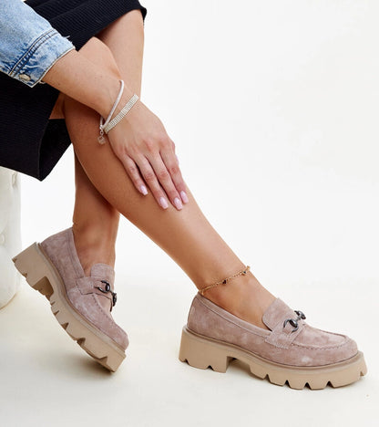 3-Béžové kůžové mokasíny Vinceza-3