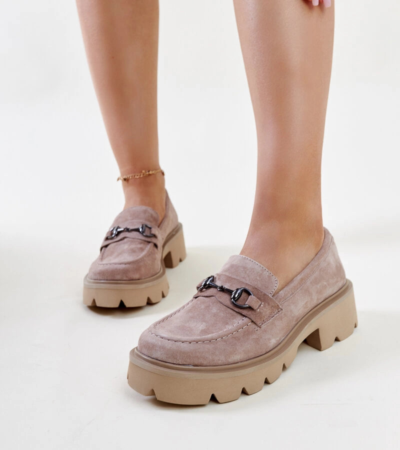 2-Béžové kůžové mokasíny Vinceza-2