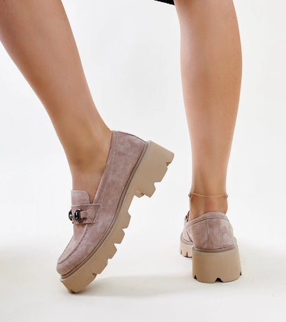 5-Béžové kůžové mokasíny Vinceza-5