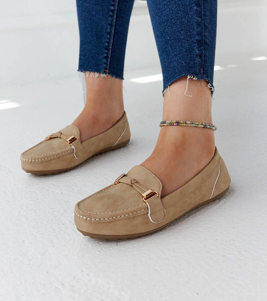 1-Bežové mokasíny s matným povrchem Scafati-1