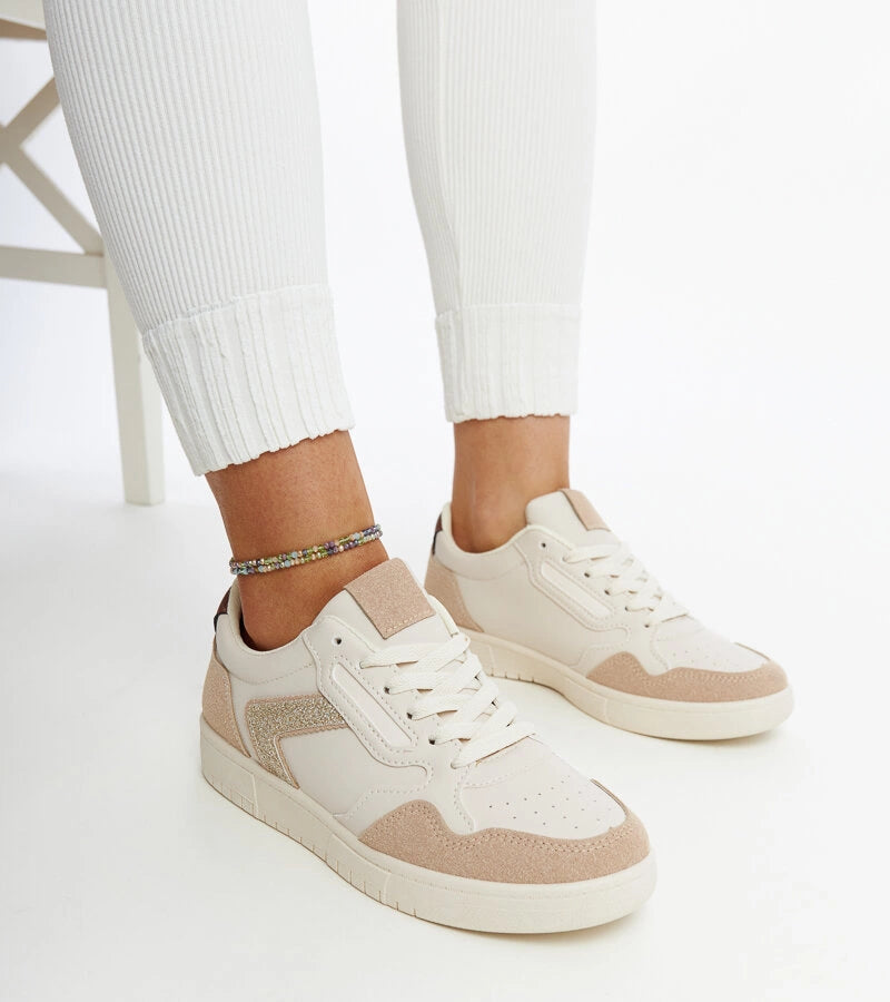 2-Bežové tenisky s třpytkami Juwan-2