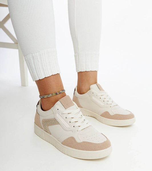 2-Bežové tenisky s třpytkami Juwan-2