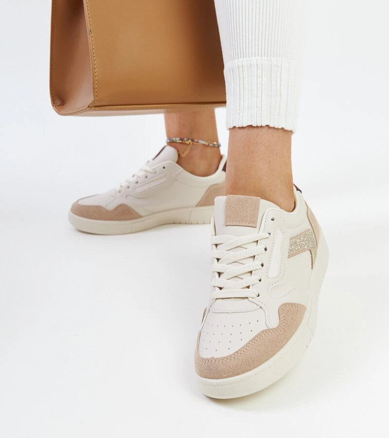 4-Bežové tenisky s třpytkami Juwan-4