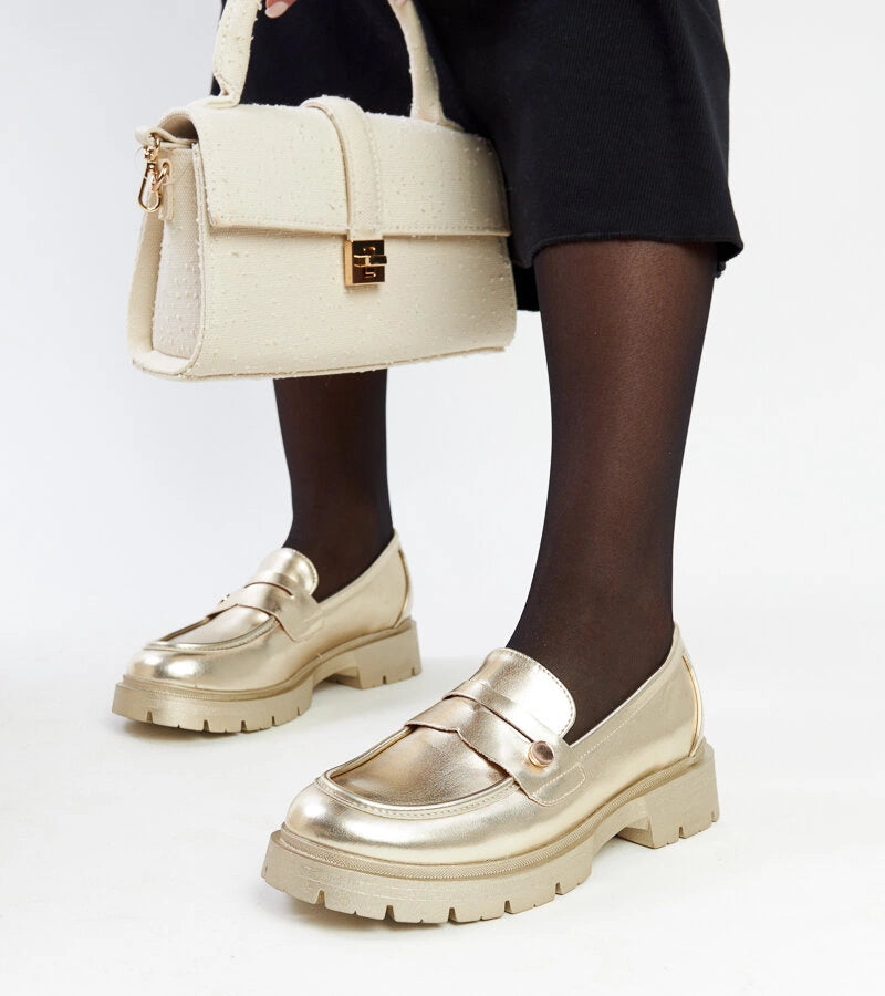 5-Zlaté mokasíny z eko kůže Mladenka-5