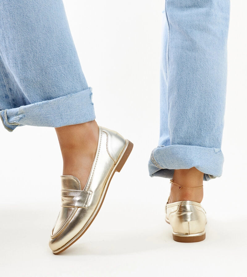 4-Zlaté klasické mokasíny Nasia-4