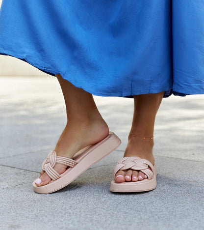 3-Bežové gumové pantofle Ferrei-3