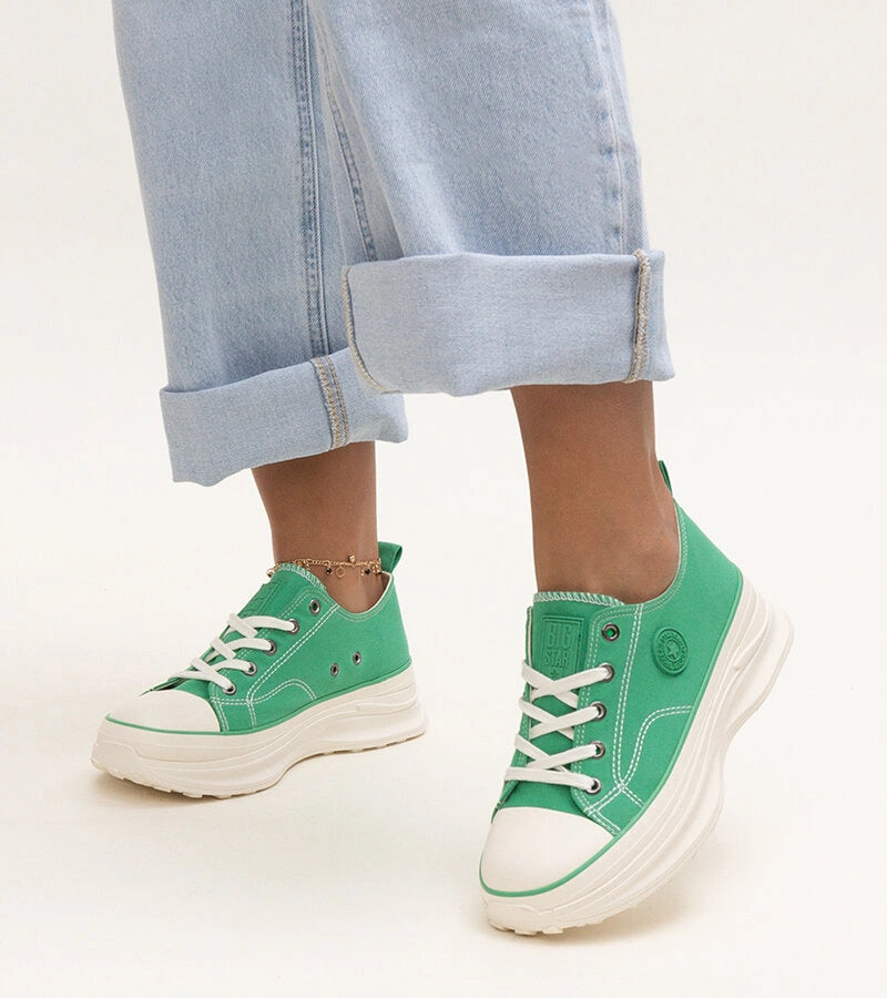 3-Zelené masivní tenisky Big Star NN274130-3