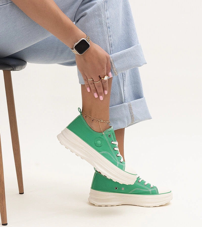 2-Zelené masivní tenisky Big Star NN274130-2