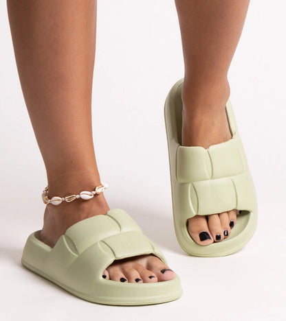 1-Zelené pěnové pantofle Lete-1