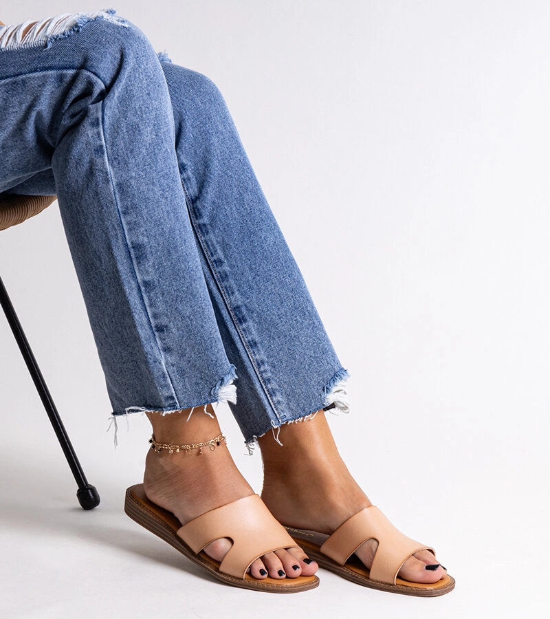 3-Bežové pantofle z eco kůže Kajetana-3