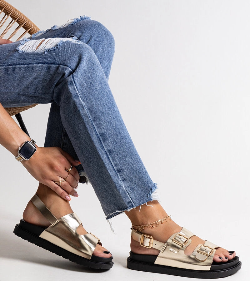 1-Zlaté sandály na platformě Bashera-1