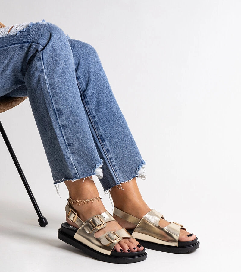 3-Zlaté sandály na platformě Bashera-3