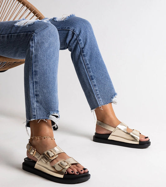 2-Zlaté sandály na platformě Bashera-2