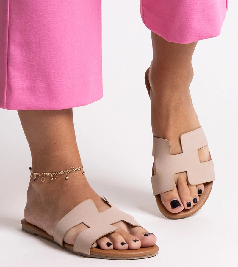 1-Bežové klasické pantofle Juma-1