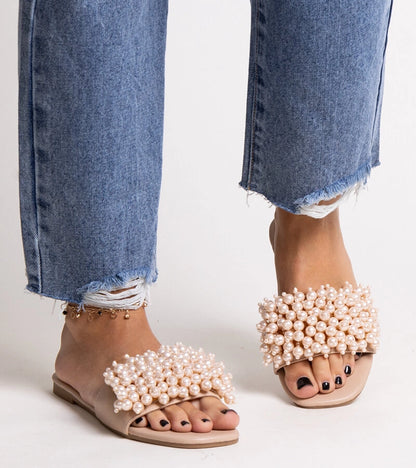 4-Bežové pantofle zdobené korálky Atiyene-4