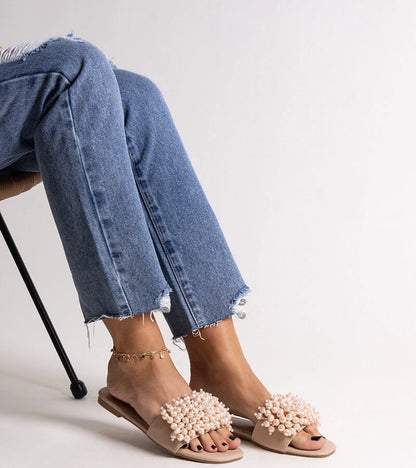 2-Bežové pantofle zdobené korálky Atiyene-2