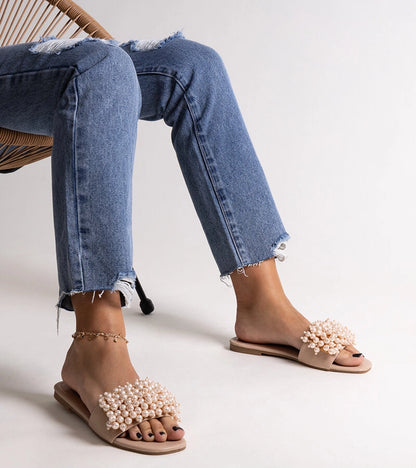 3-Bežové pantofle zdobené korálky Atiyene-3