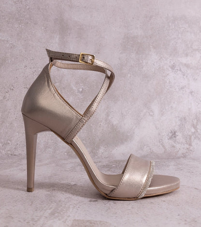 3-Zlaté sandály na podpatku KARINO-3