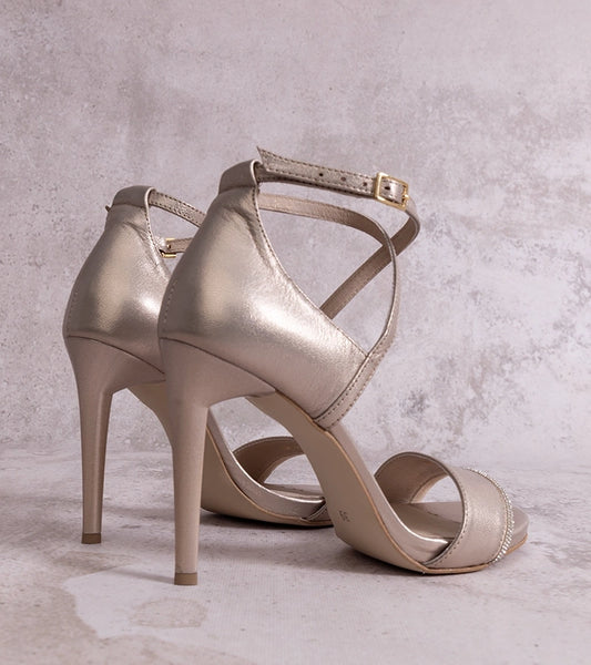 2-Zlaté sandály na podpatku KARINO-2