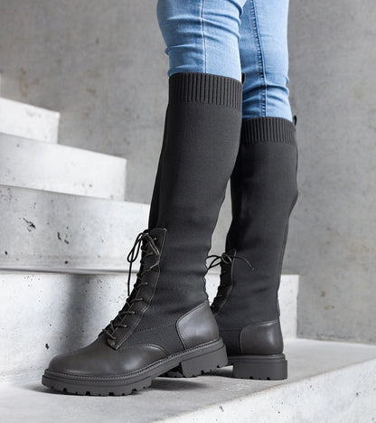 3-Zelené nazouvací kozačky s elastickým textilním svrškem Luana.-3