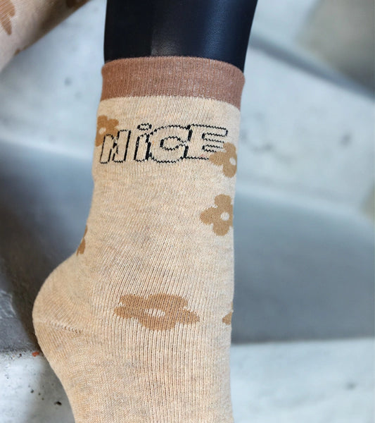 2-Beige teplé ponožky Sella-2