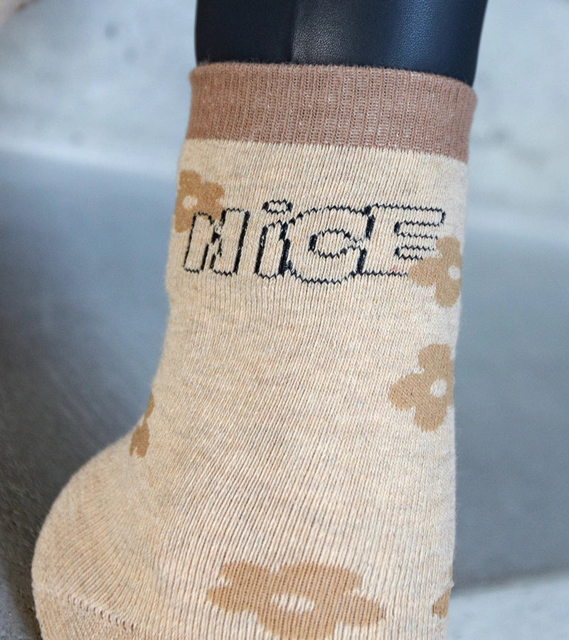 3-Beige teplé ponožky Sella-3