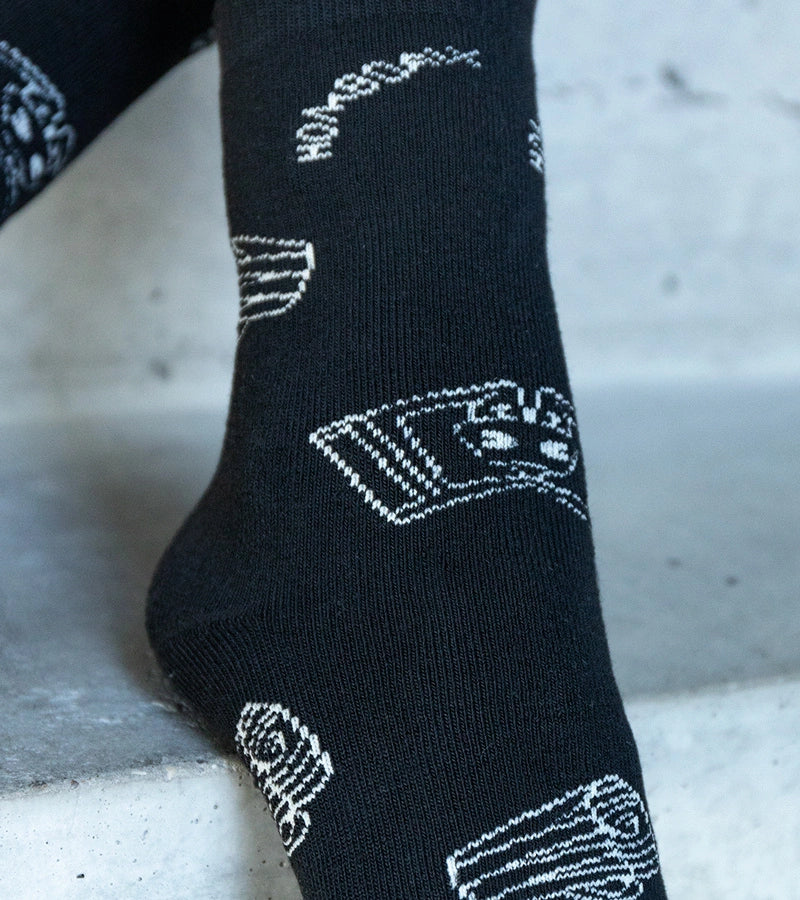 1-Cernobílé teplé ponožky Sella-1