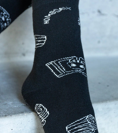1-Cernobílé teplé ponožky Sella-1