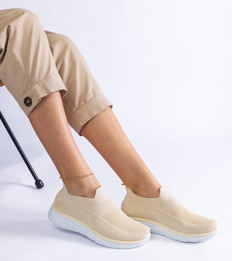 4-Béžové nazouvací sportovní tenisky Aquilina-4