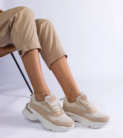 1-Béžové tenisky na silnější podrážce Guerrera-1