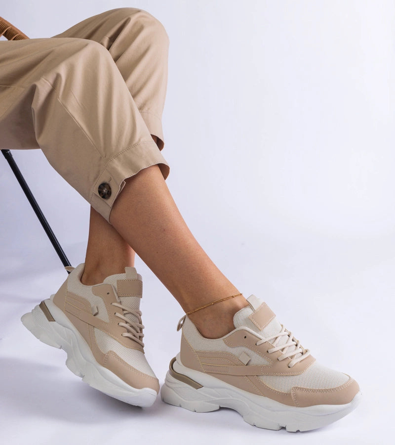 3-Béžové tenisky na silnější podrážce Guerrera-3