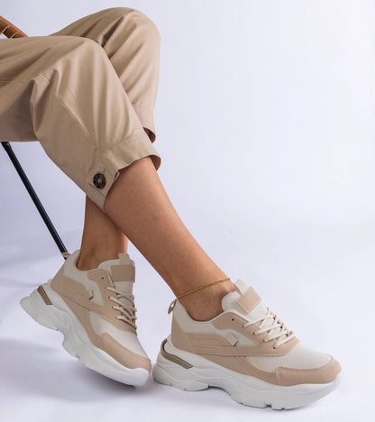 3-Béžové tenisky na silnější podrážce Guerrera-3