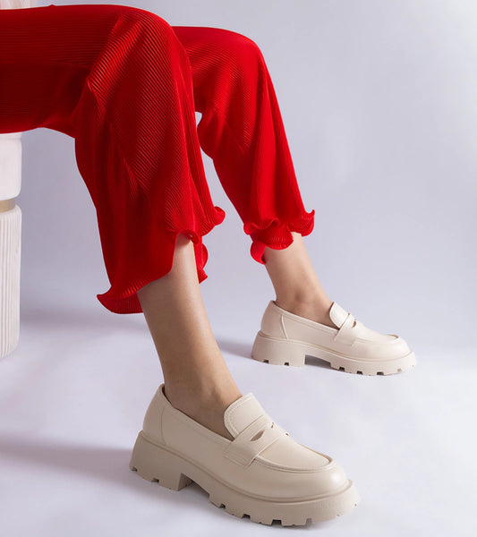 1-Béžové dámské mokasíny z eko kůže Violanda-1