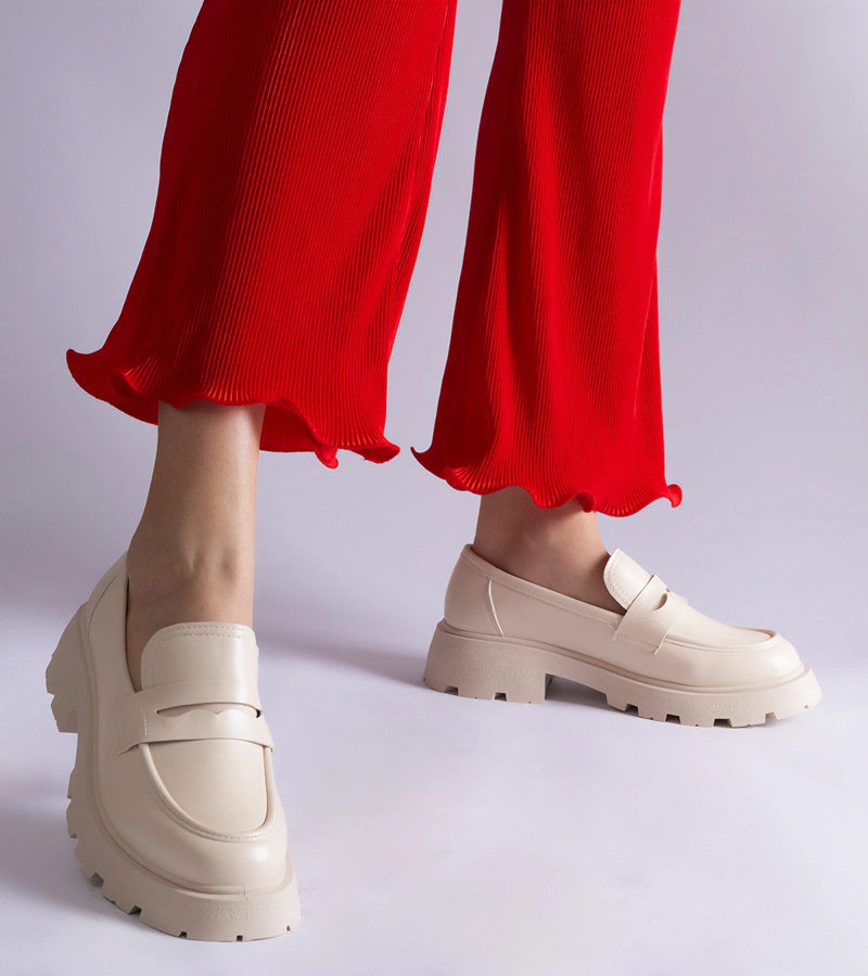 4-Béžové dámské mokasíny z eko kůže Violanda-4