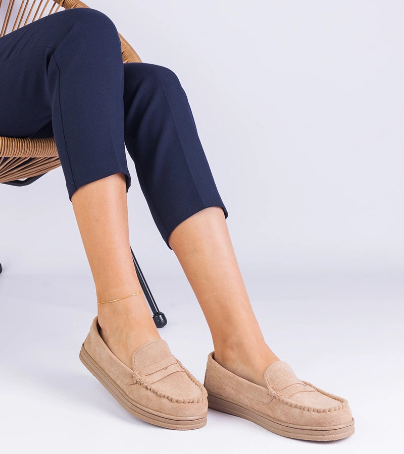 4-Béžové dámské mokasíny z ekosemiše Sevilia-4