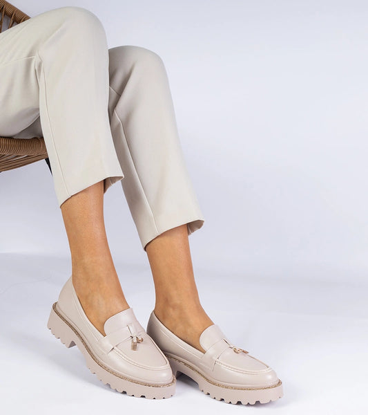 1-Béžové mokasíny zdobené kamínky Linsol-1