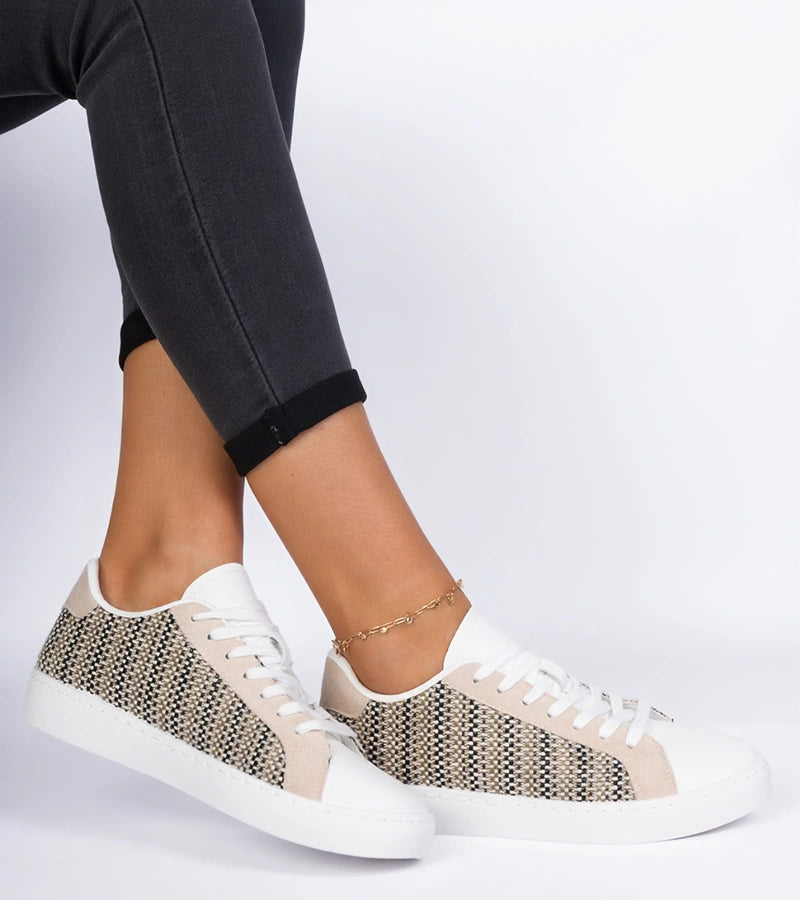 3-Béžové dámské materiálové tenisky Bellisio-3